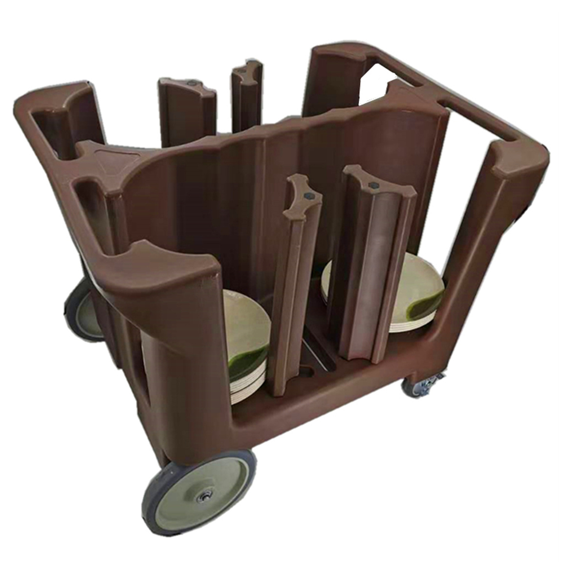 Carrito de plato giratorio ajustable de plástico para cocina de 6 columnas.